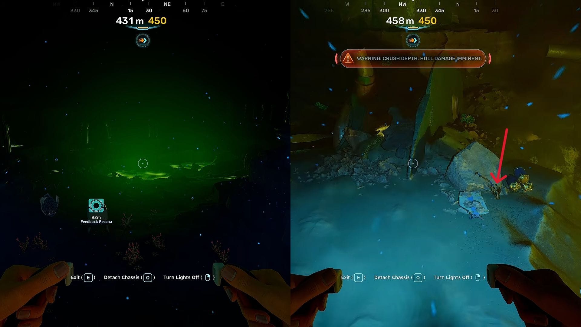 First fragment location for Feedback Resonator in Subnautica 2 (Image via Unknown Worlds Entertainment || YouTube/@SiNKiLLeR_)