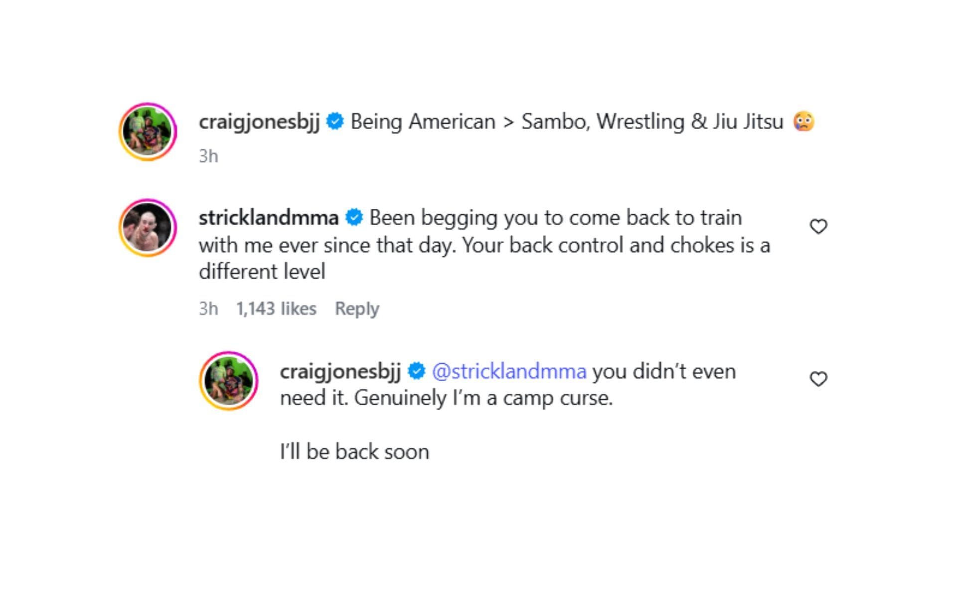 Craig Jones gives hilarious response to Sean Strickland’s training request. [Screenshot courtesy: @craigjonesbjj on Instagram