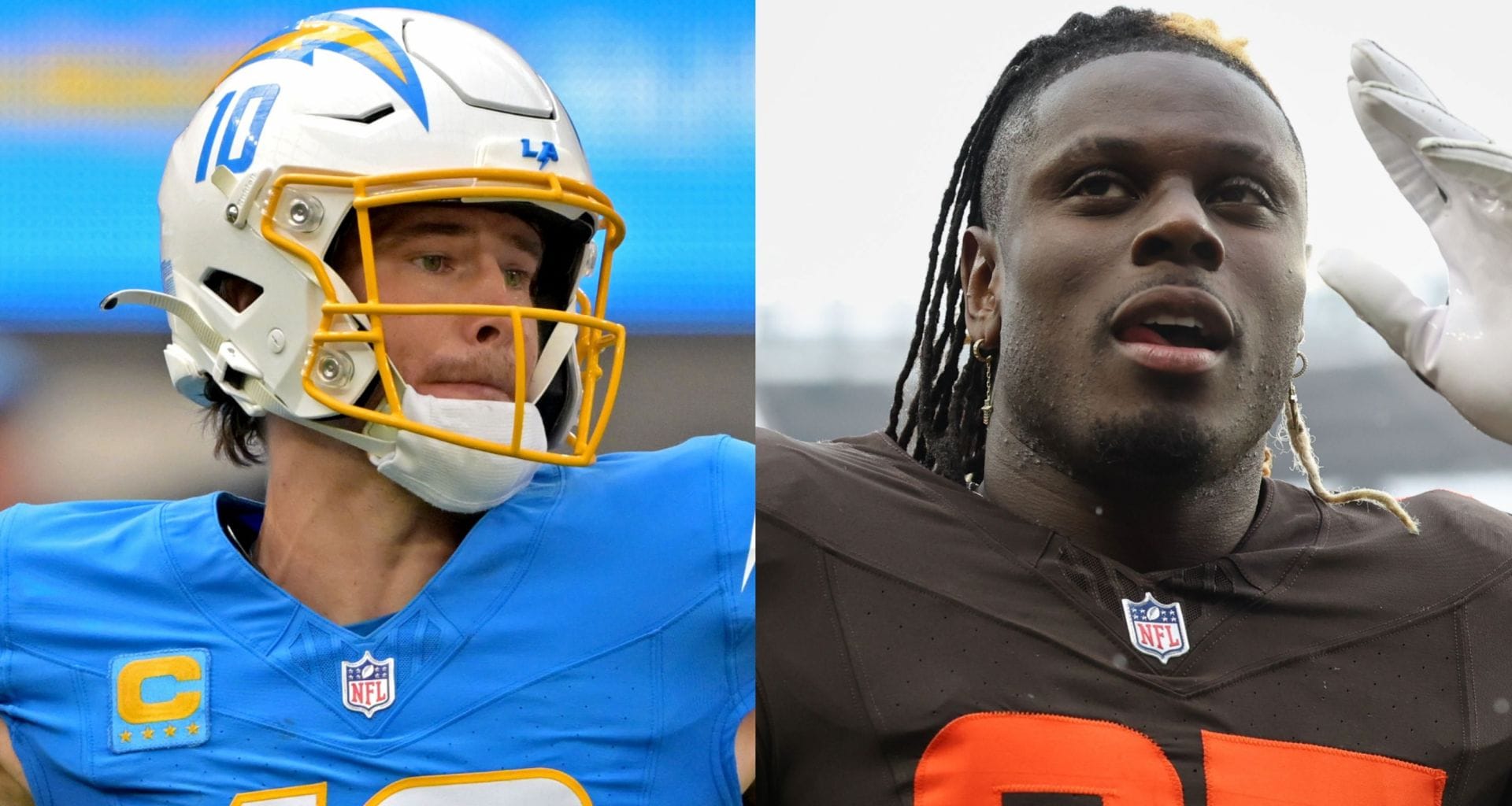 "Justin Herbert would definitely benefit": NFL fans react as David Njoku visits Chargers amid free agency