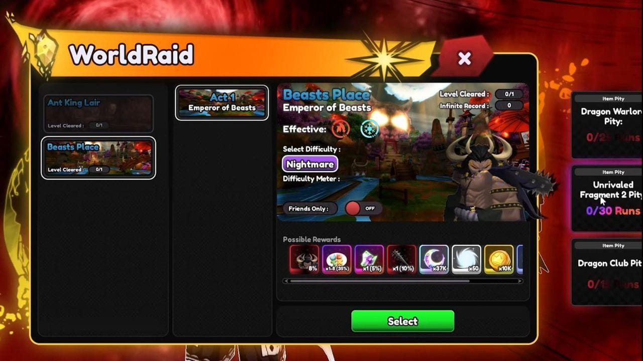 The Beasts Place World Raid (Image via Roblox)