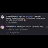 Charlotte Flair's comment on Ric Flair's post (Image via Instagram/@ricflairnatureboy)