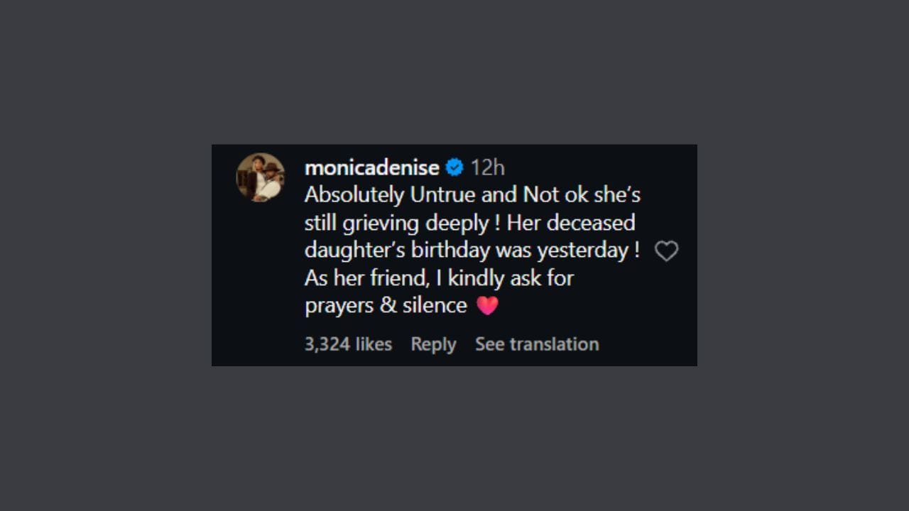 Monica Denise debunks Vanessa Bryant's remarriage rumors.