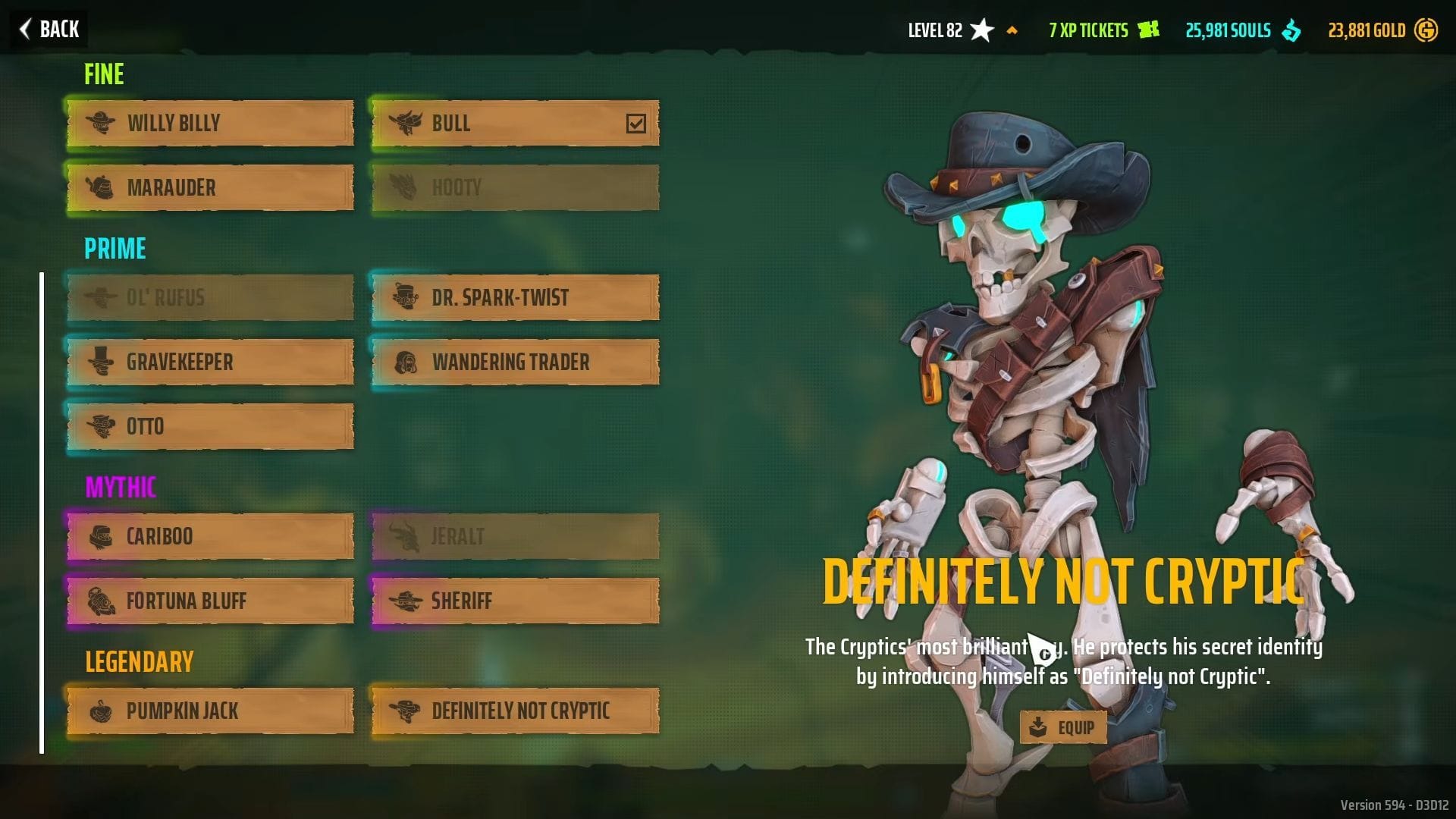 Definitely Not Cryptic Skin in Far Far West (Image via Fireshine Games || YouTube/@BullsGuidebook)
