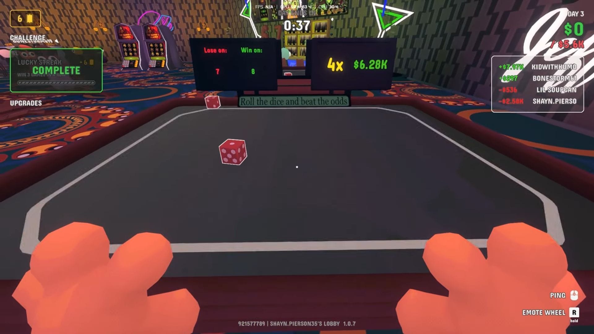 Street Craps table in Gamble With Your Friends (Image via TENSTACK || YouTube/@KidWithHumor)
