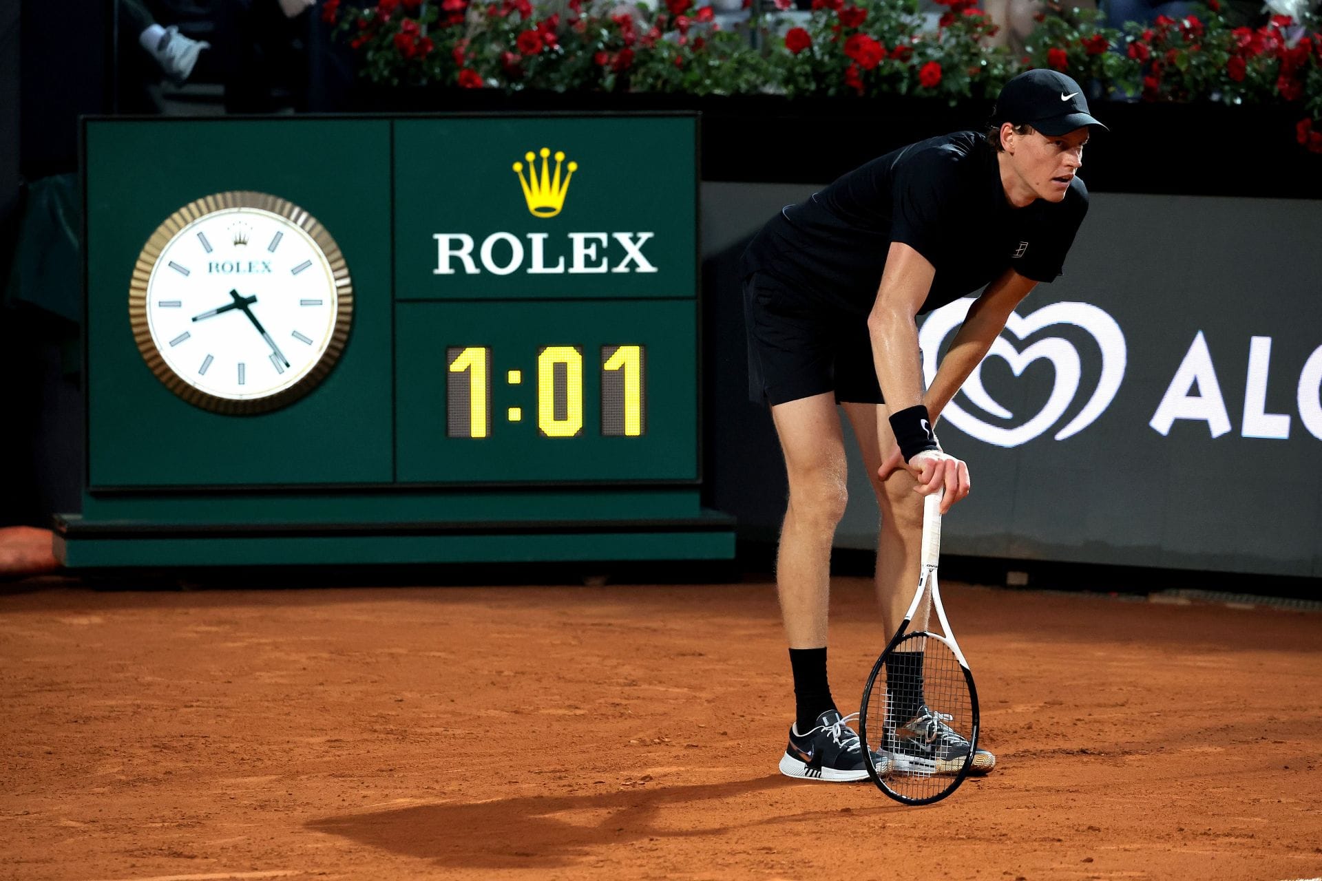 PICTURES: Jannik Sinner deals with mid-match illness and vomits on court in dramatic Italian Open semifinal against Daniil Medvedev