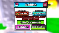 The Rebirth menu (Image via Roblox)