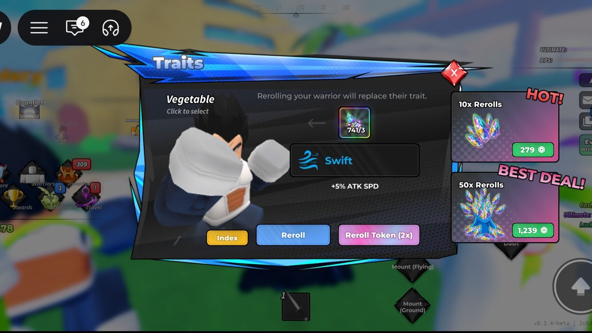 Obtaining Traits on a Star (Image via Roblox)