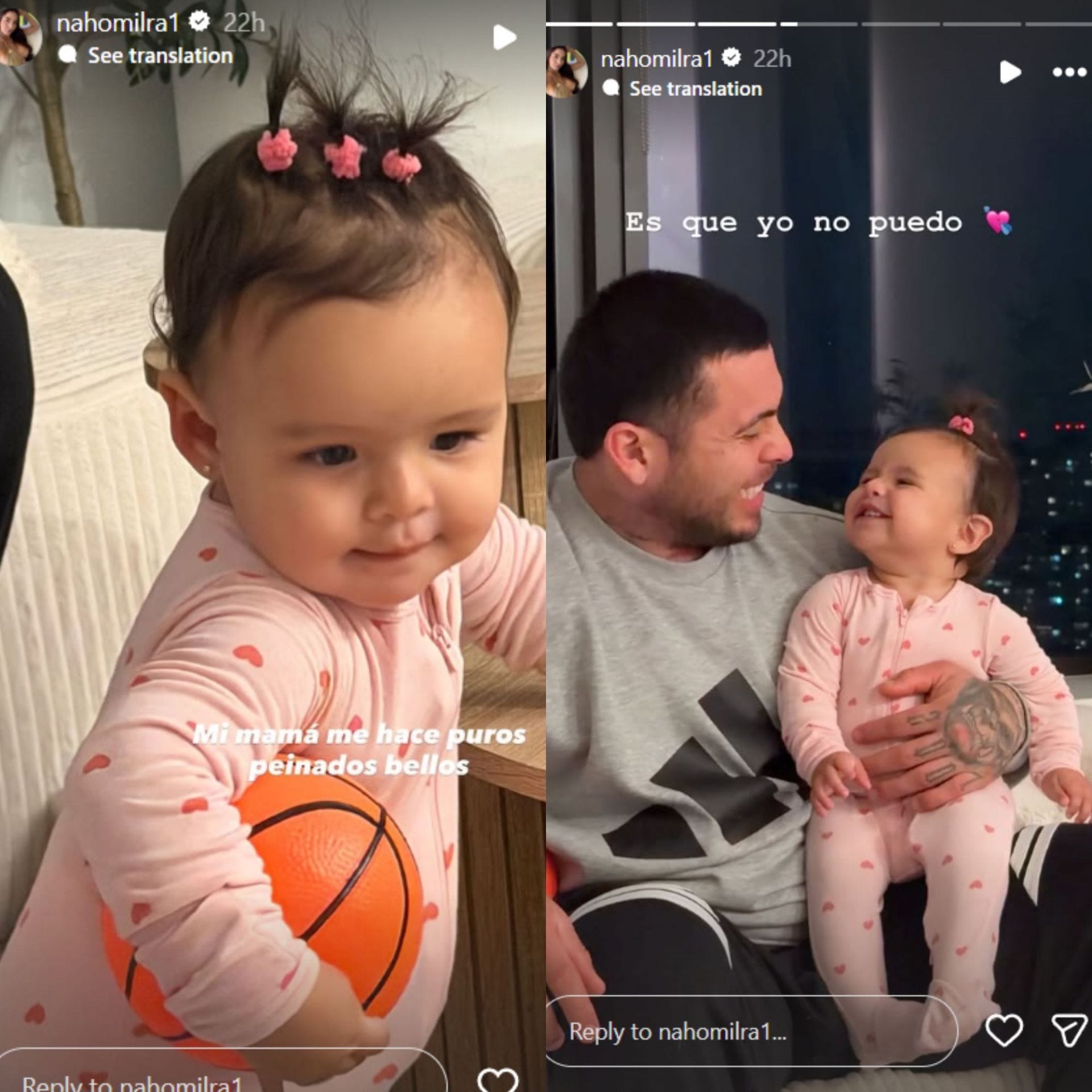 Francisco Alvarez  with daughter Renata - Source: Instagram @nahomilra1