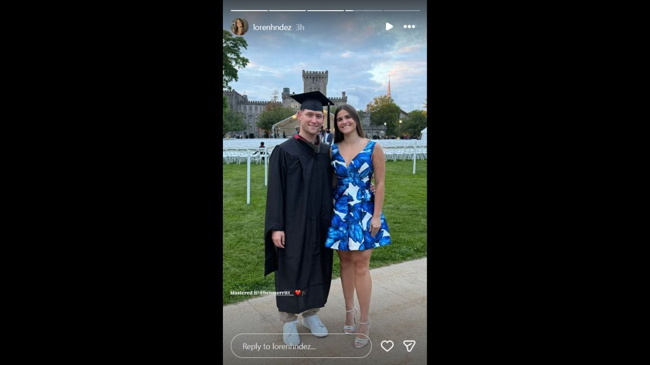 Kike Hernandez's sister Loren turns up glamor in floral print mini dress at  boyfriend's college graduation ceremony