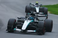 George Russell (63) leads Kimi Antonelli (12) of Mercedes - Canada GP. Source: Getty