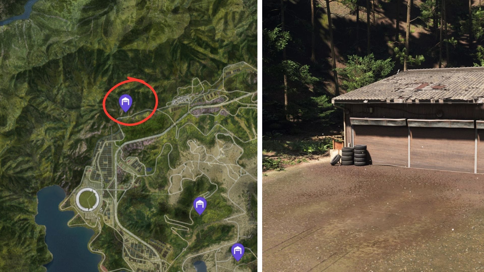 Barn Find to get the Peugeot 205 Turbo 16 (Image via Xbox Game Studios || Map Genie)