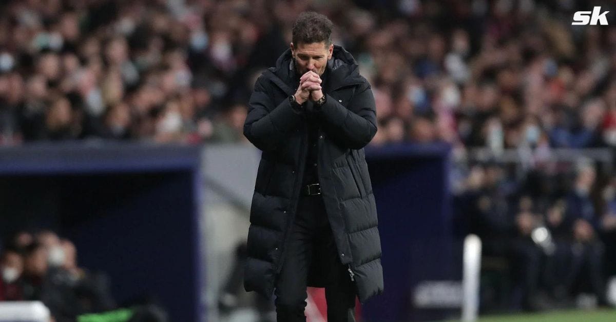 Atletico Madrid coach Diego Simeone appeared to push Arsenal chief in touchline brawl during UCL SF loss at the Emirates