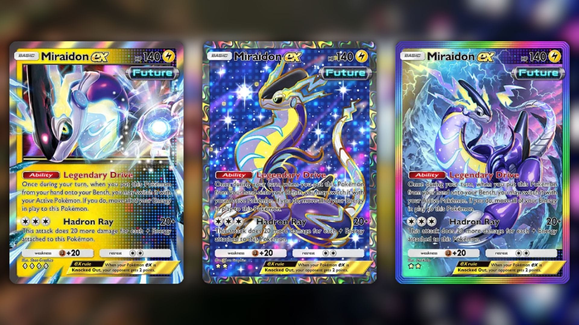 All variants of Miraidon ex seen in this set (Image via The Pokemon Company)