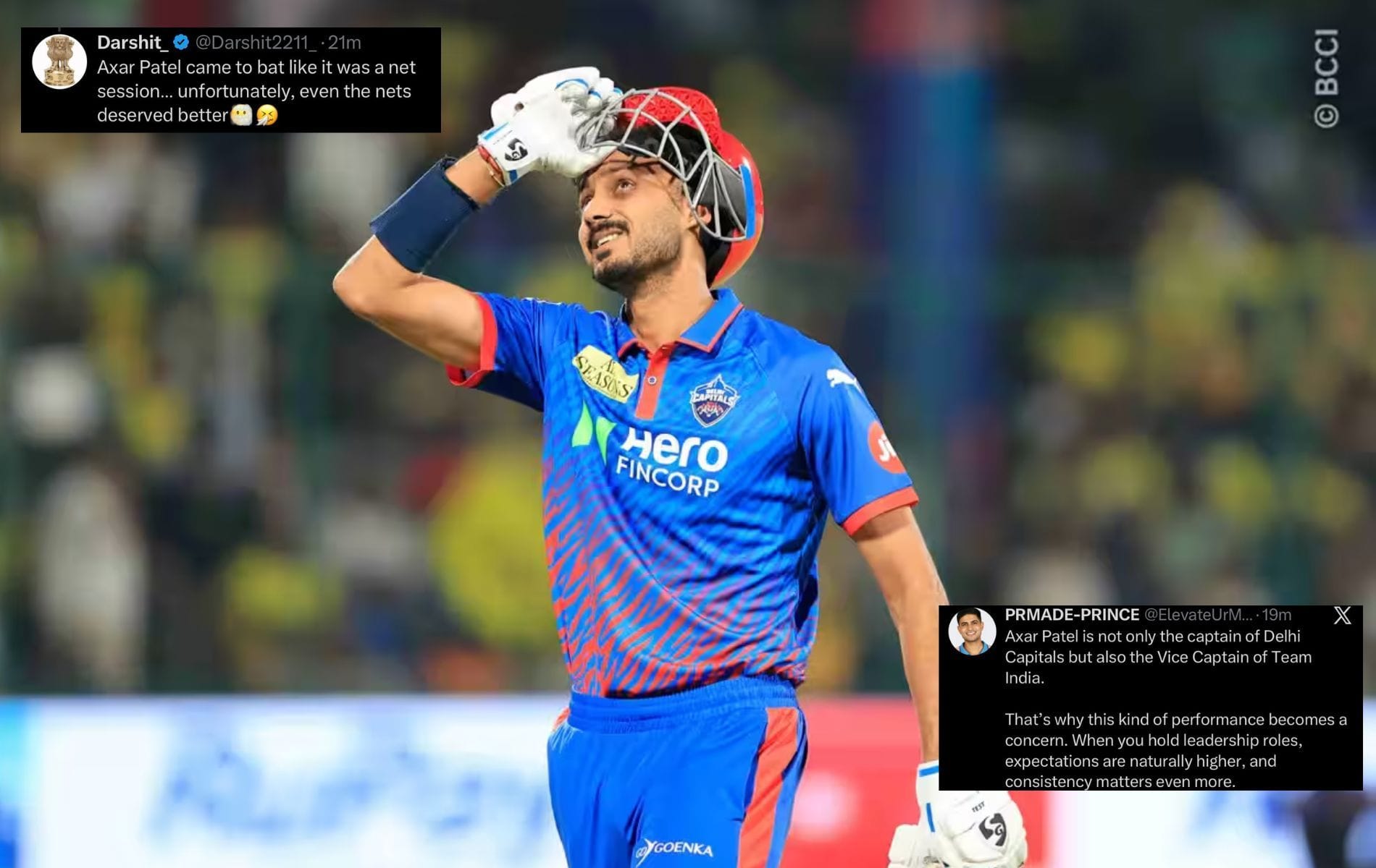 "Came to bat like it was a net session" - Fans react as Axar Patel perishes for 2 off 6 balls in DC vs CSK IPL 2026 match