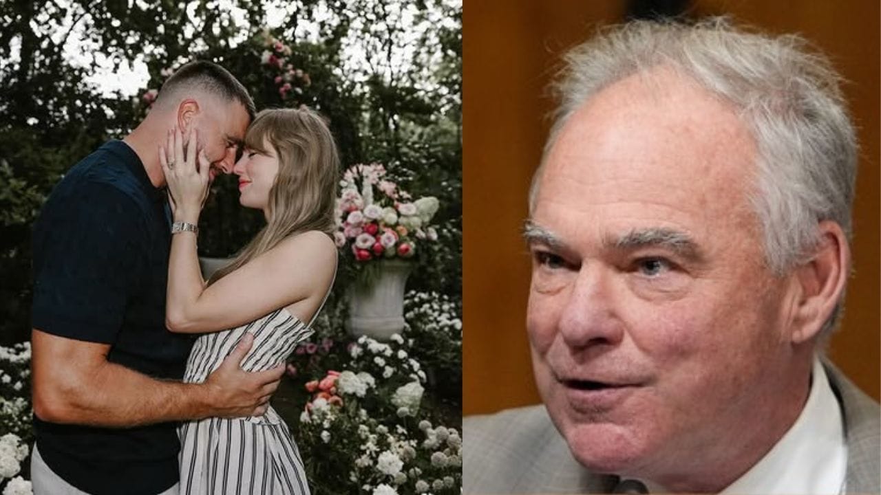 Travis Kelce - Taylor Swift prenup buzz ahead of couple's rumored July 13 wedding draws Sen. Tim Kaine's opinion