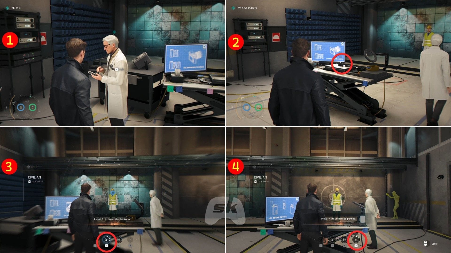 Test the gadgets given by Q (Image via Sportskeeda Gaming || IO Interactive)