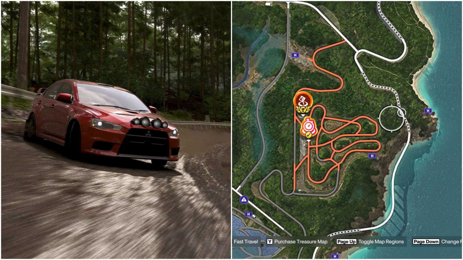 Sekibe dirt track is great for sliding with ease (Image via Xbox Game Studios || Sportskeeda)