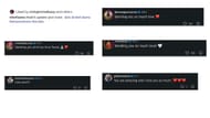 Screengrab of stars' reactions (Image via Instagram/@rebeltanea)