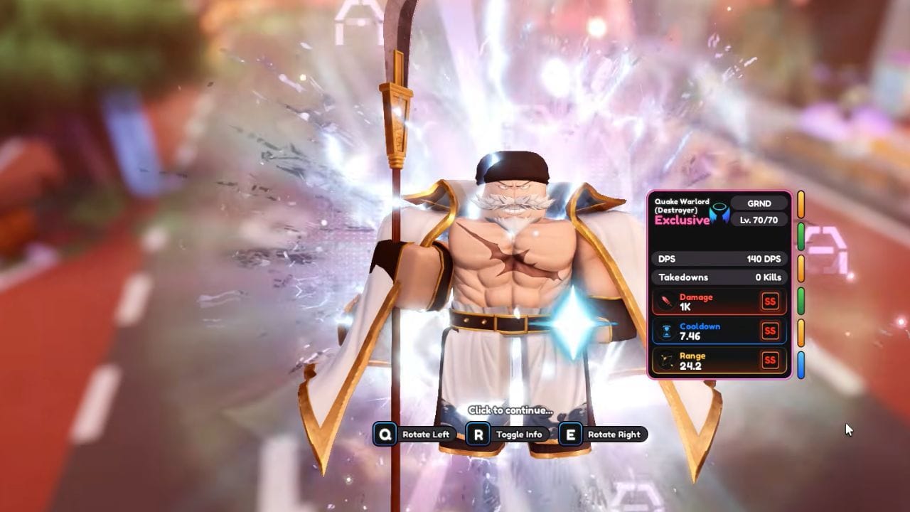 Passive abilities of Quake Warlord (Destroyer) in UTDX (Image via Roblox)