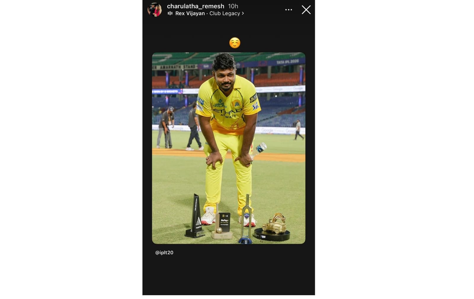 Wife posts endearing Instagram story for Sanju Samson after 87* in DC ...