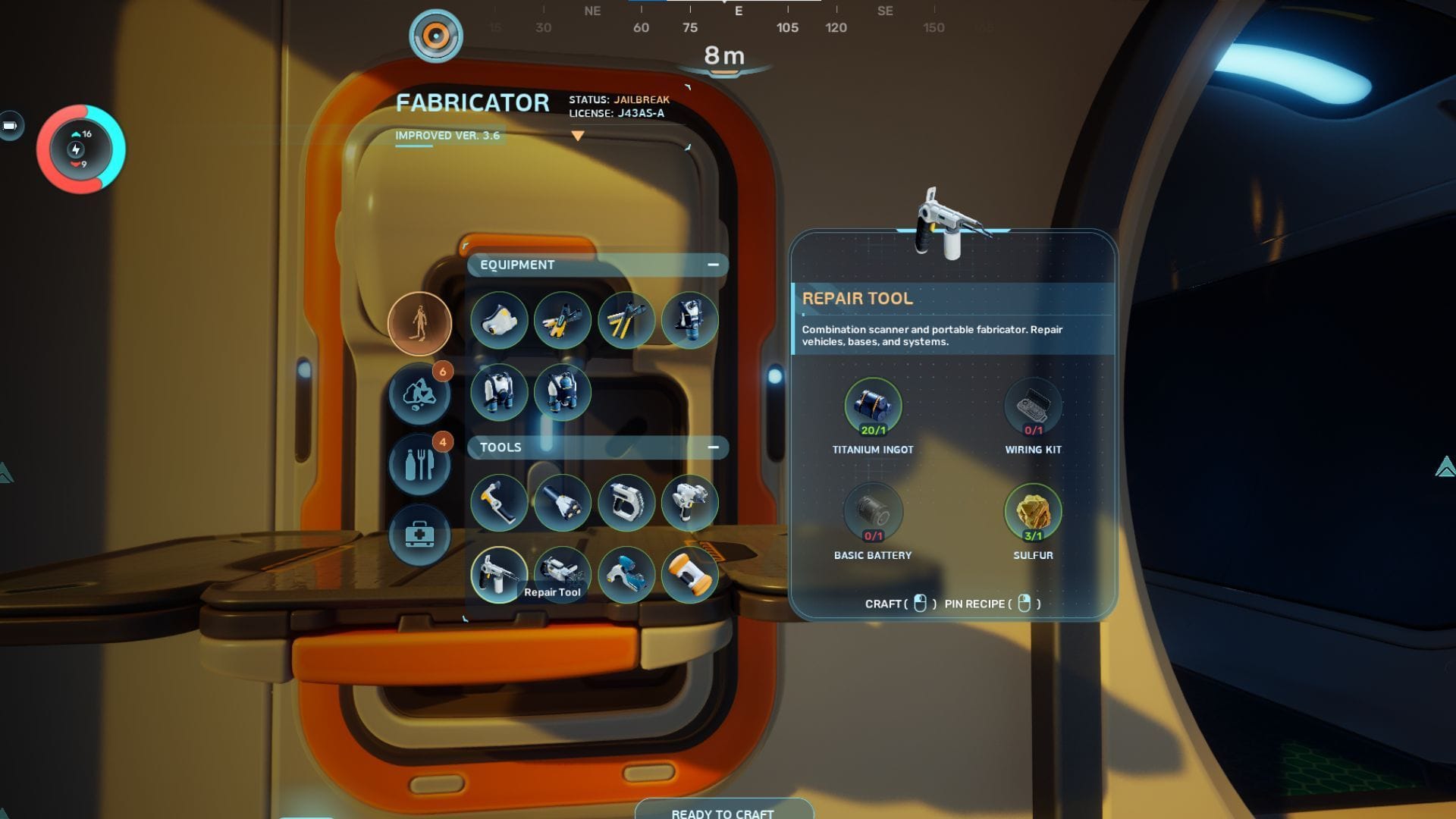 Sulfur is required to craft Repair Tool (Image via Unknown Worlds Entertainment)