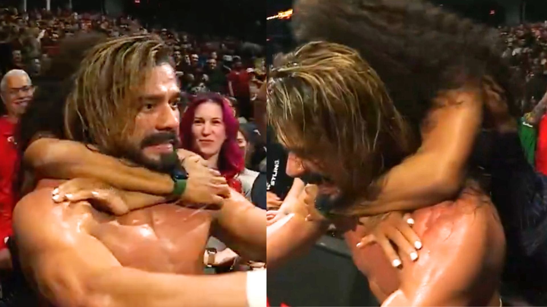 VIDEO: Female AEW Fan Dragged Across Barricade For Andrade Selfie