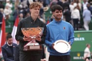 Jannik Sinner of Italy and Carlos Alcaraz of Spain during the Rolex Monte-Carlo Masters 2026 in Monaco. (Photo by Getty Images)