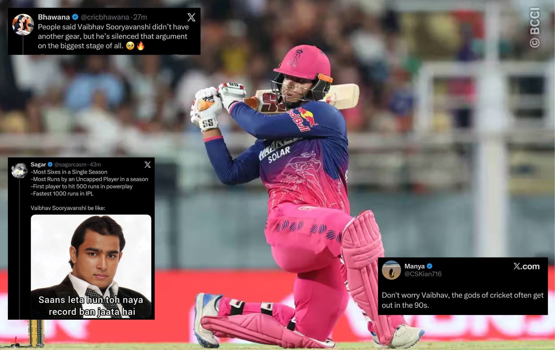 "Saans leta hun toh naya record ban jaata hai" - Fans react to Vaibhav Suryavanshi's superb 96-run knock in GT vs RR IPL 2026 Qualifier 2 