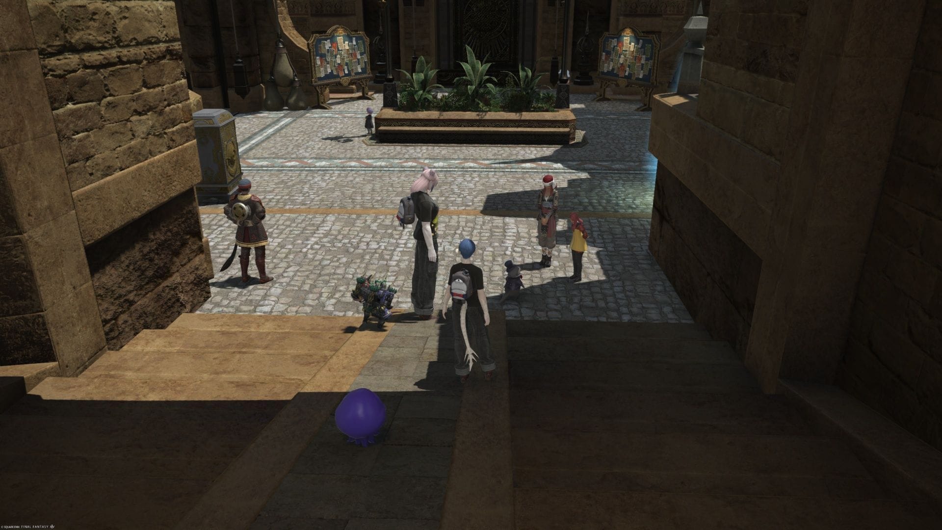 Make certainly you don't zone out of this section of Ul'dah, or you'll lose your transformation (Image via Square Enix || Sportskeeda)