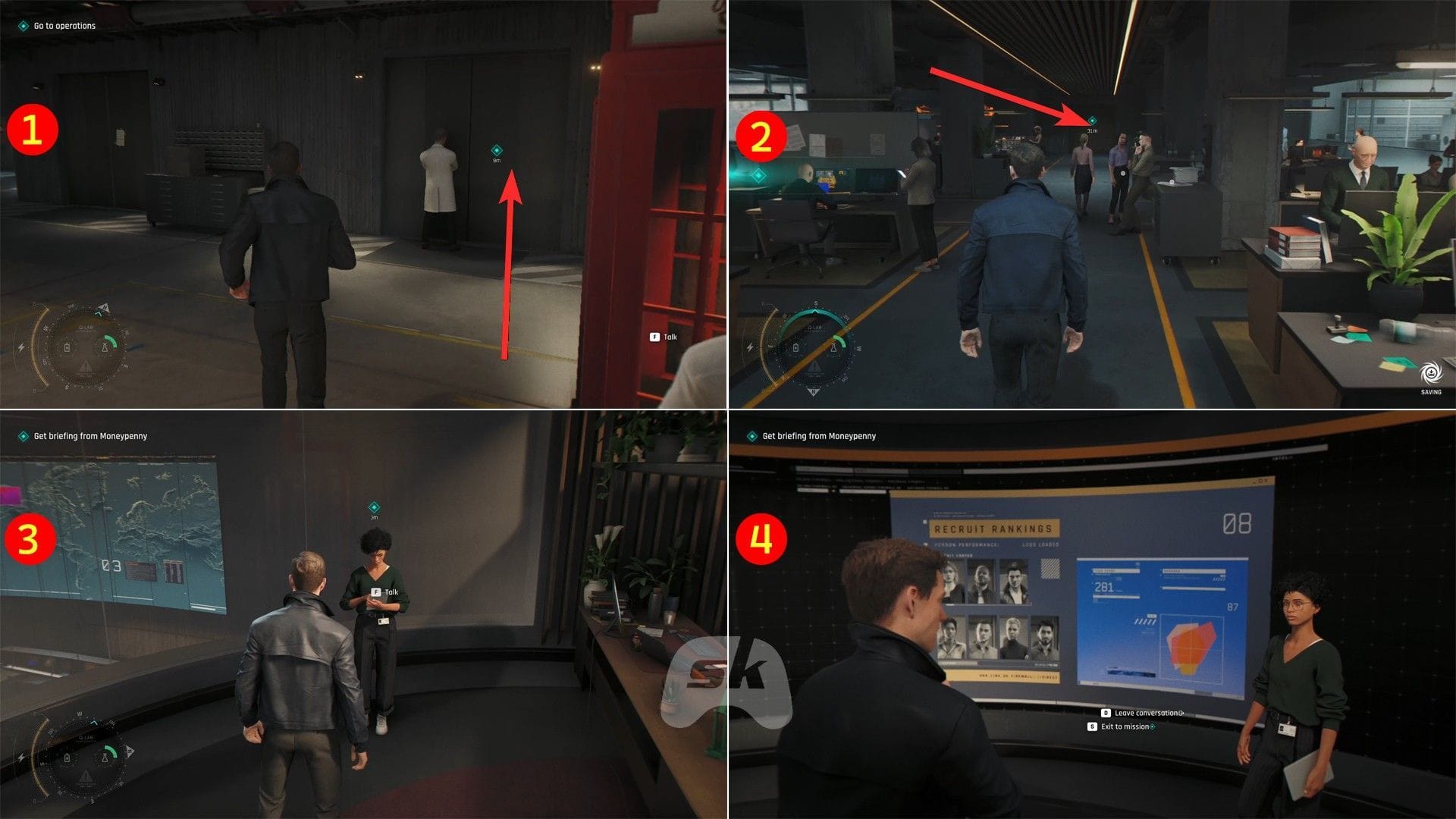 Talk to Moneypenny at the Operations (Image via Sportskeeda Gaming || IO Interactive)