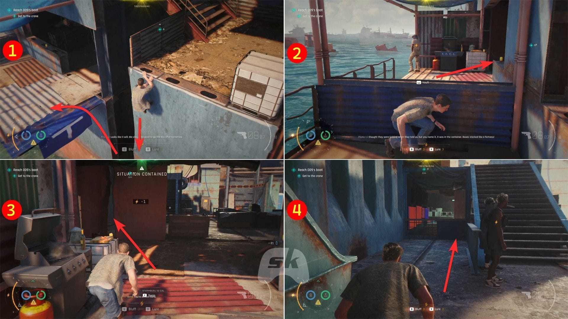 Go through the gap on the wall (Image via Sportskeeda Gaming || IO Interactive)