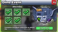 The DinoByte Event index (Image via Roblox)