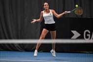 Darja Semenistaja of Latvia during the Billie Jean King Cup in Vilnius, Lithuania. (Photo by Getty Images)
