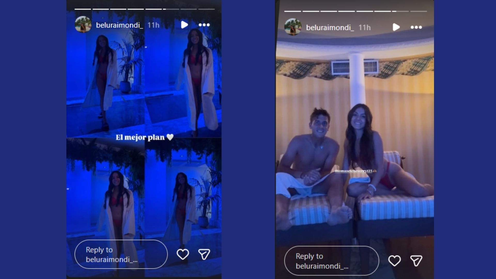 Tomas Martin Etcheverry and girlfriend Belen Raimondi enjoy cooling time in Rome ahead of the Italian Open