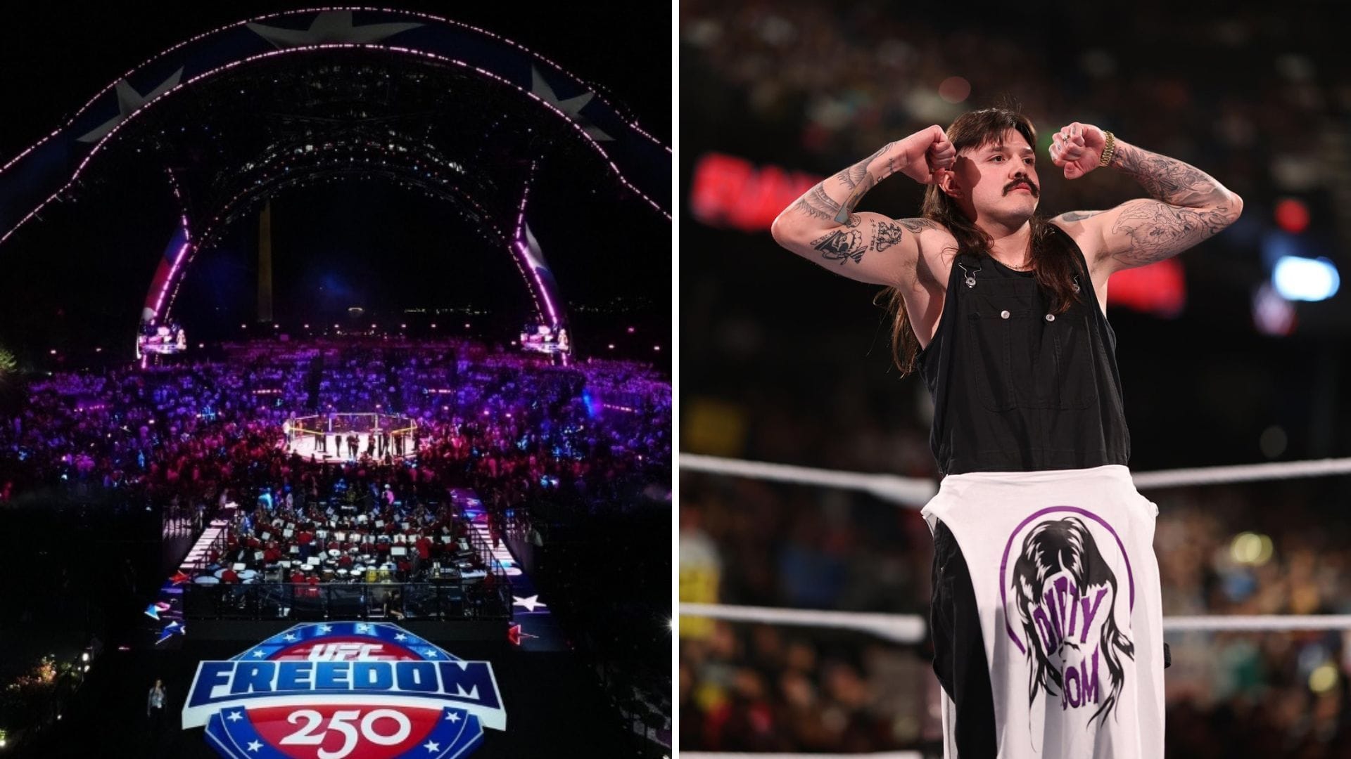 Dominik Mysterio reacts after what happened at the White House UFC event