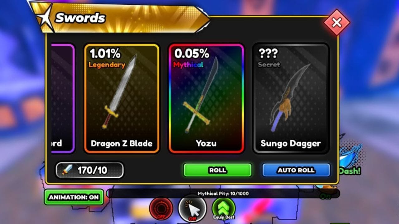 The Swords gacha (Image via Roblox)