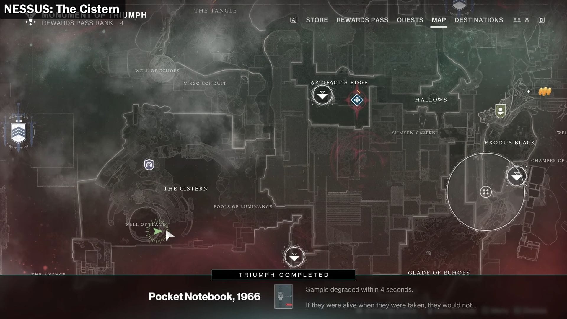 The Cistern file location (Image via Bungie || YouTube/@Esoterickk)