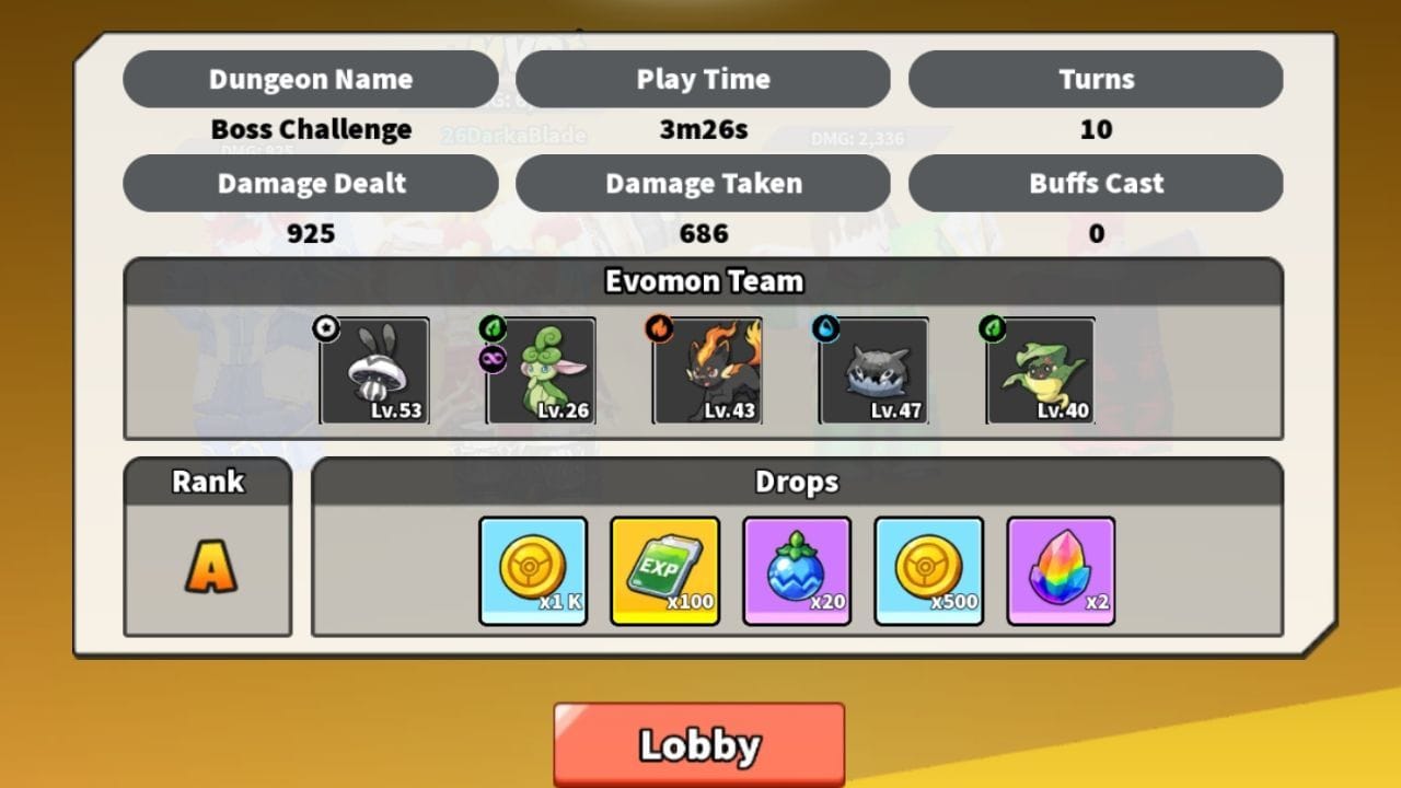 A tela de resultados (imagem via Roblox)