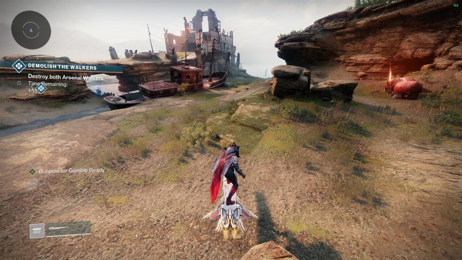 Local de spawn de Randal, o Vândalo, no Cosmódromo de Destiny 2 (Imagem via Bungie) 