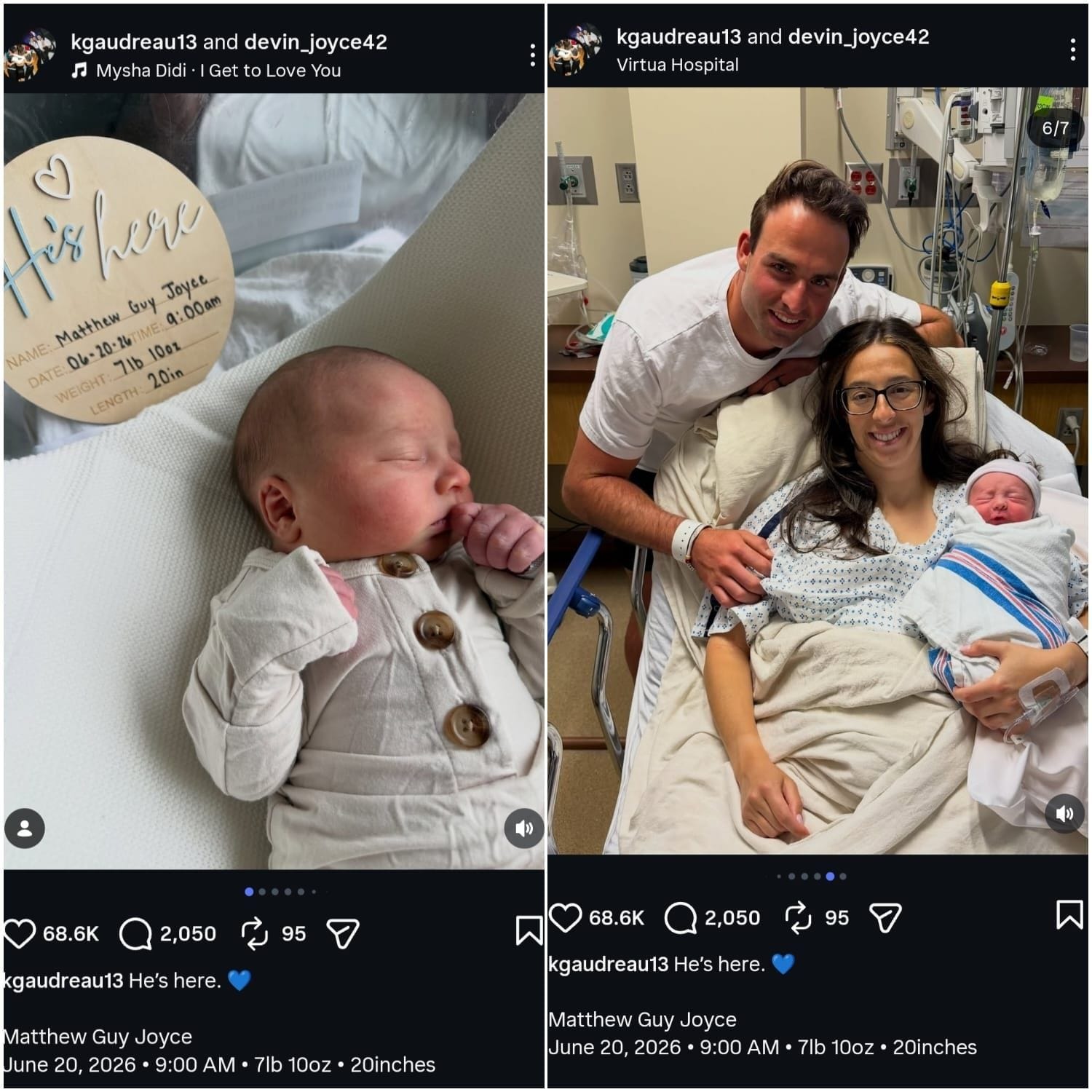 Screenshots taken from Katie's Instagram post