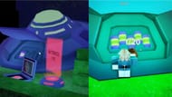 Adquira cinco baterias para consertar a nave (Imagem via Roblox)