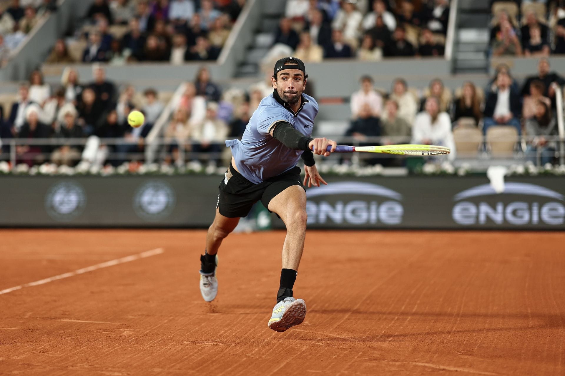 Matteo Berrettini em ação no Aberto da França de 2026 (Fonte: Getty)