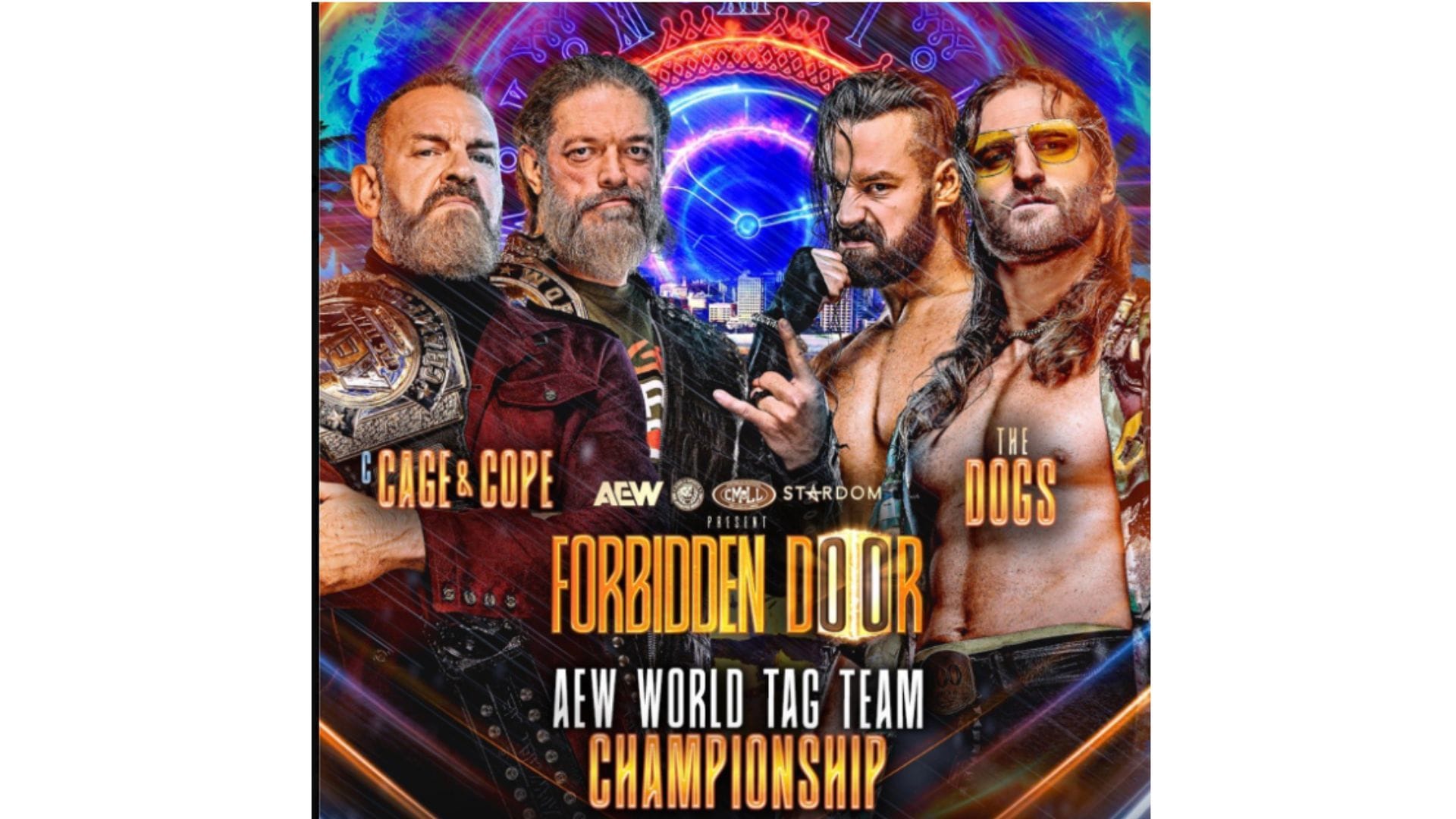 Gráfico de partida para Cage and Cope vs The Dogs (Imagem via X/@WrestlePurists)