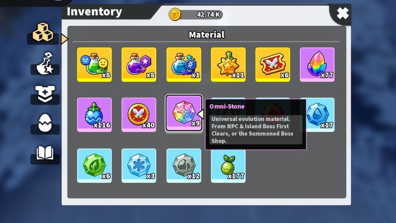 Omni Stone no inventário (imagem via Roblox)