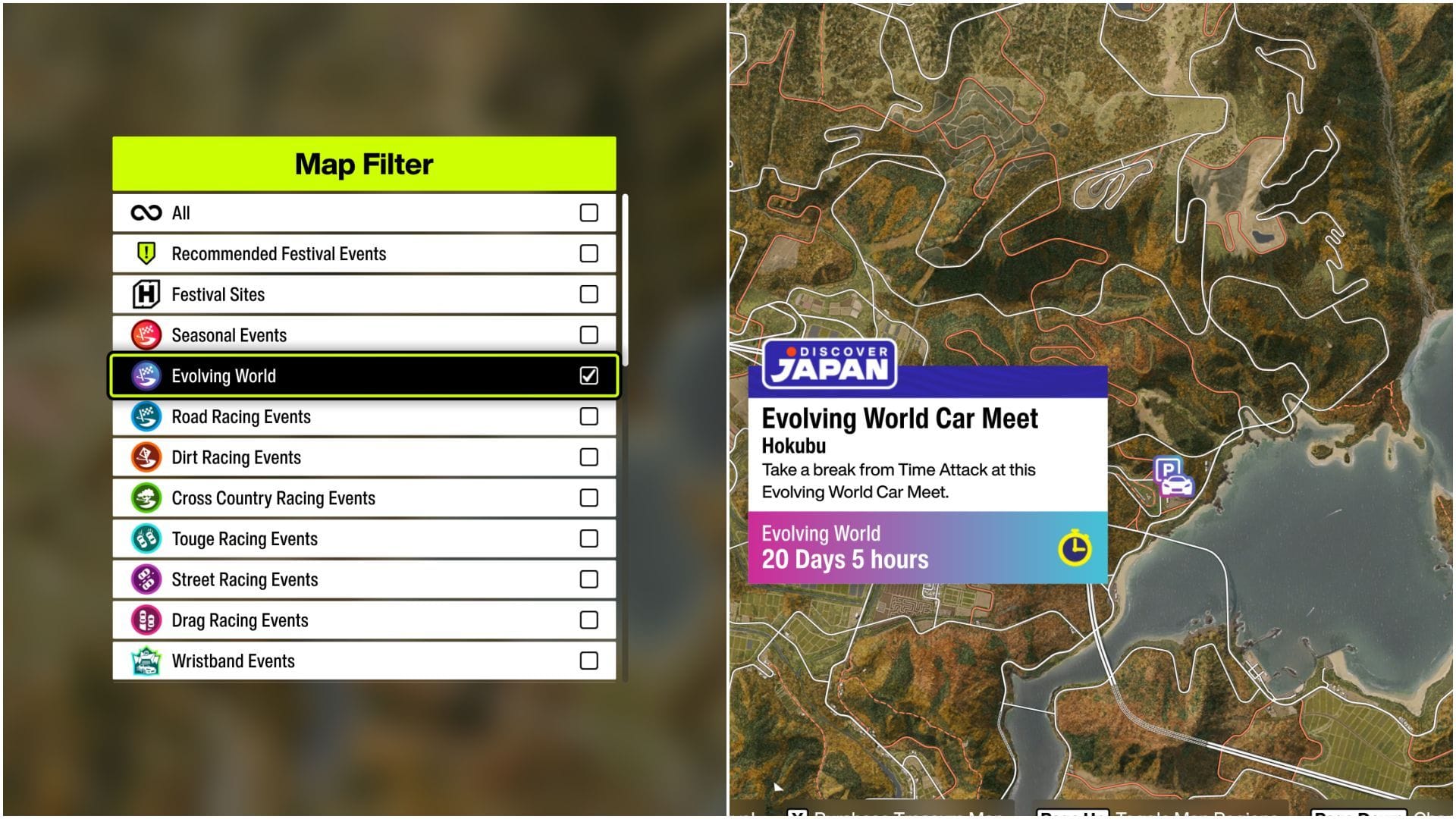 O novo encontro de carros pode ser encontrado no Circuito Hokubu (Imagem via Xbox Game Studios || Sportskeeda)