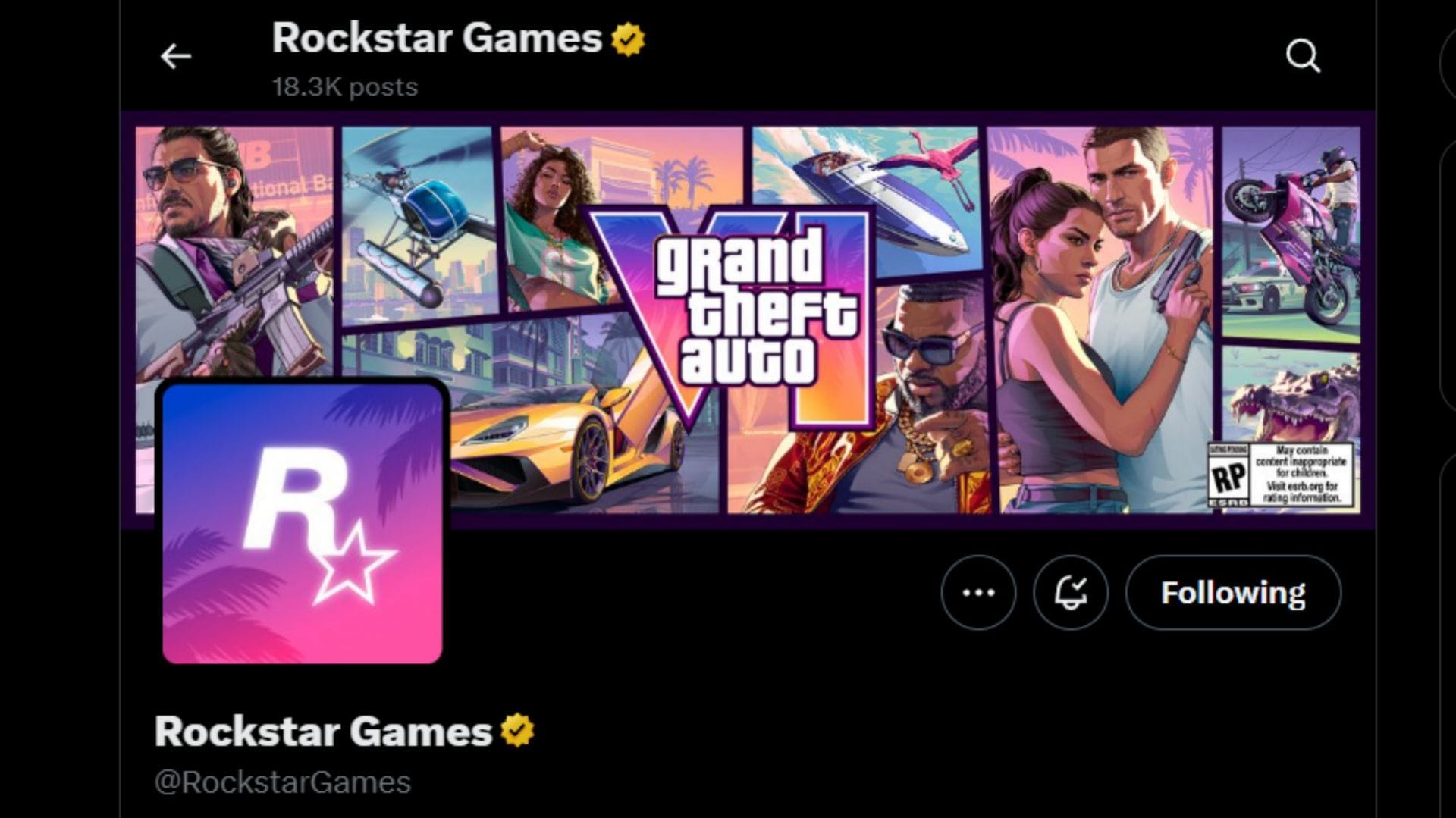A empresa já começou a comercializar o jogo (Imagem via X/@RockstarGames)