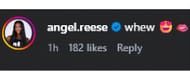 Angel Reese comentou na postagem de Ella Mai no Instagram na sexta-feira.