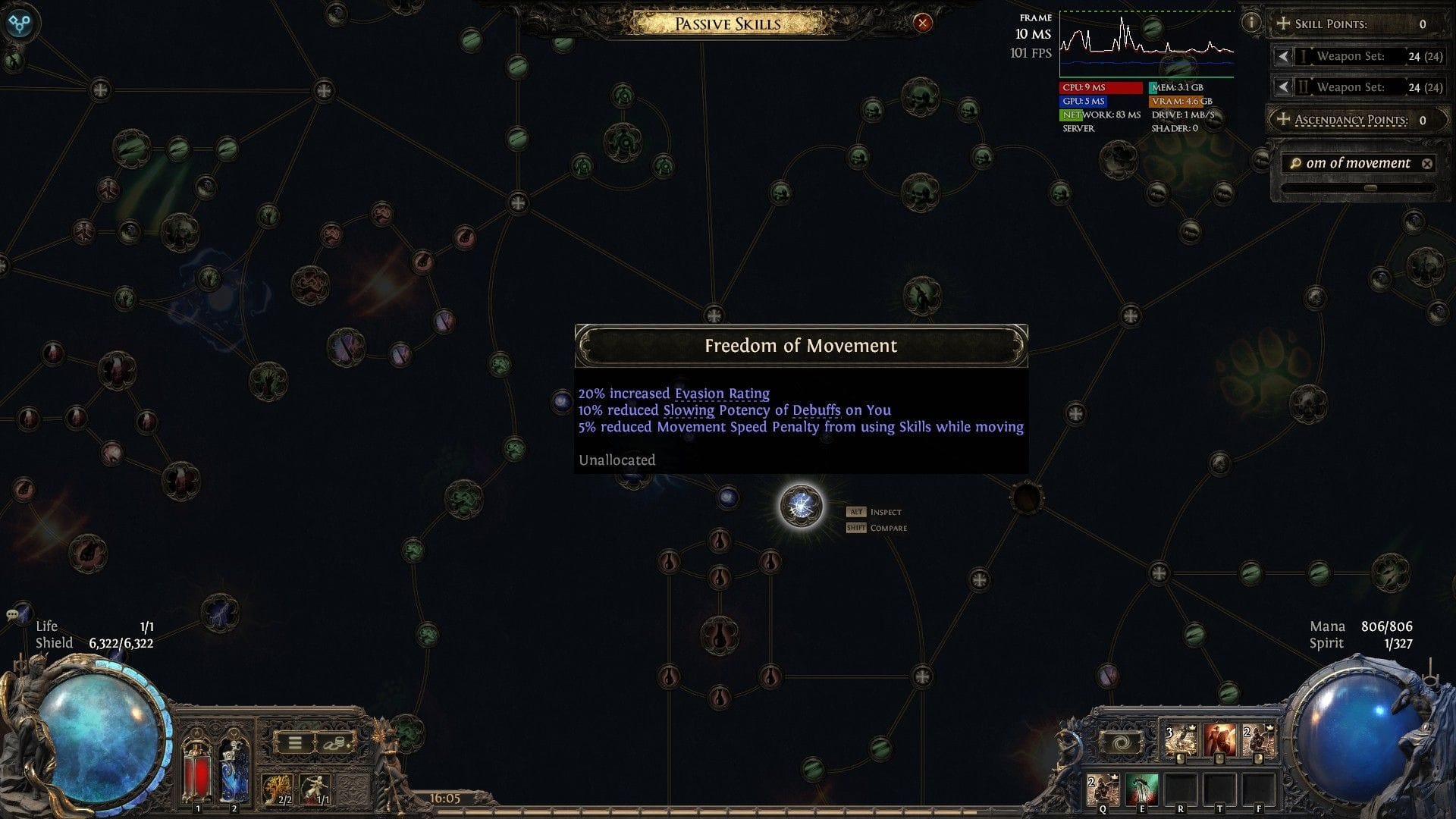 Freedom of movement notable passive skill (Image via GGG) 
