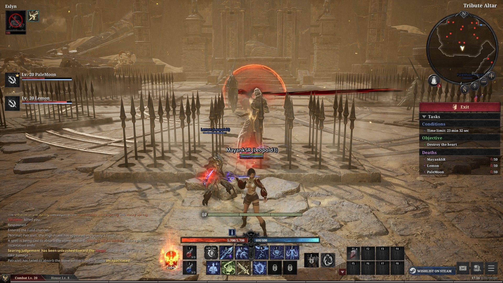 Isque o inimigo dentro da armadilha de espinhos (Imagem via Nexon)