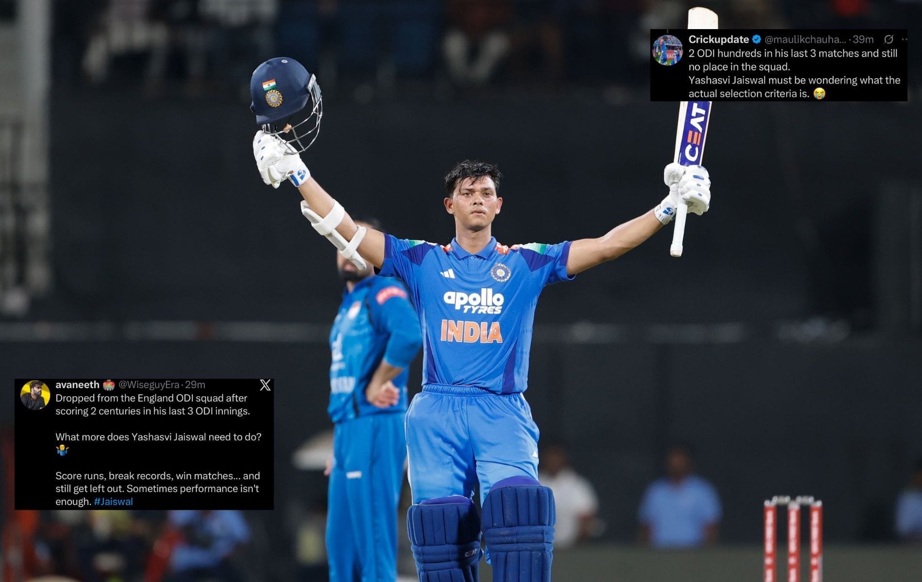 "Sometimes performance isn't enough" - Fans react as Yashasvi Jaiswal gets snubbed for IND vs ENG 2026 ODIs a day after his 110* against AFG
